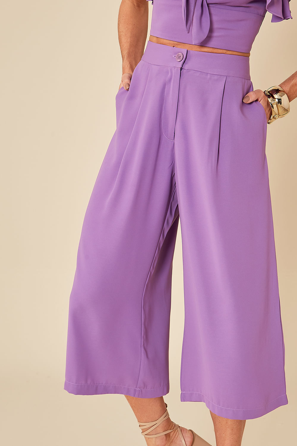 CALÇA PANTACOURT AMPLA - LAVANDA - Renner